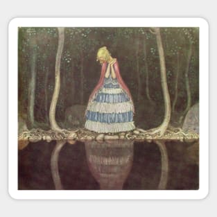 Inge by the Dark Lake Side - John Bauer Sticker